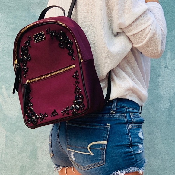 kate spade Handbags - NWT Kate Spade nylon backpack deep plum